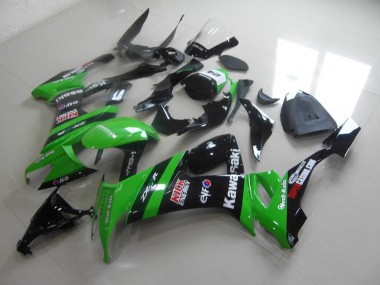 Grün Schwarzer Kick 2008-2010 Kawasaki ZX10R Motorrad Verkleidung