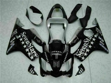 Schwarz weißes SevenStarss 2001-2003 Honda CBR600 F4i Motorrad Verkleidung